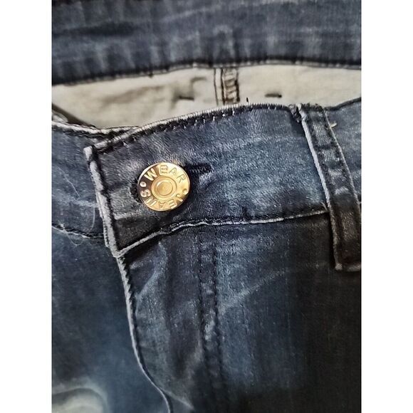 Jeans Wear Jeggings Large Womens Distressed Button Zipper - Picture 5 of 16